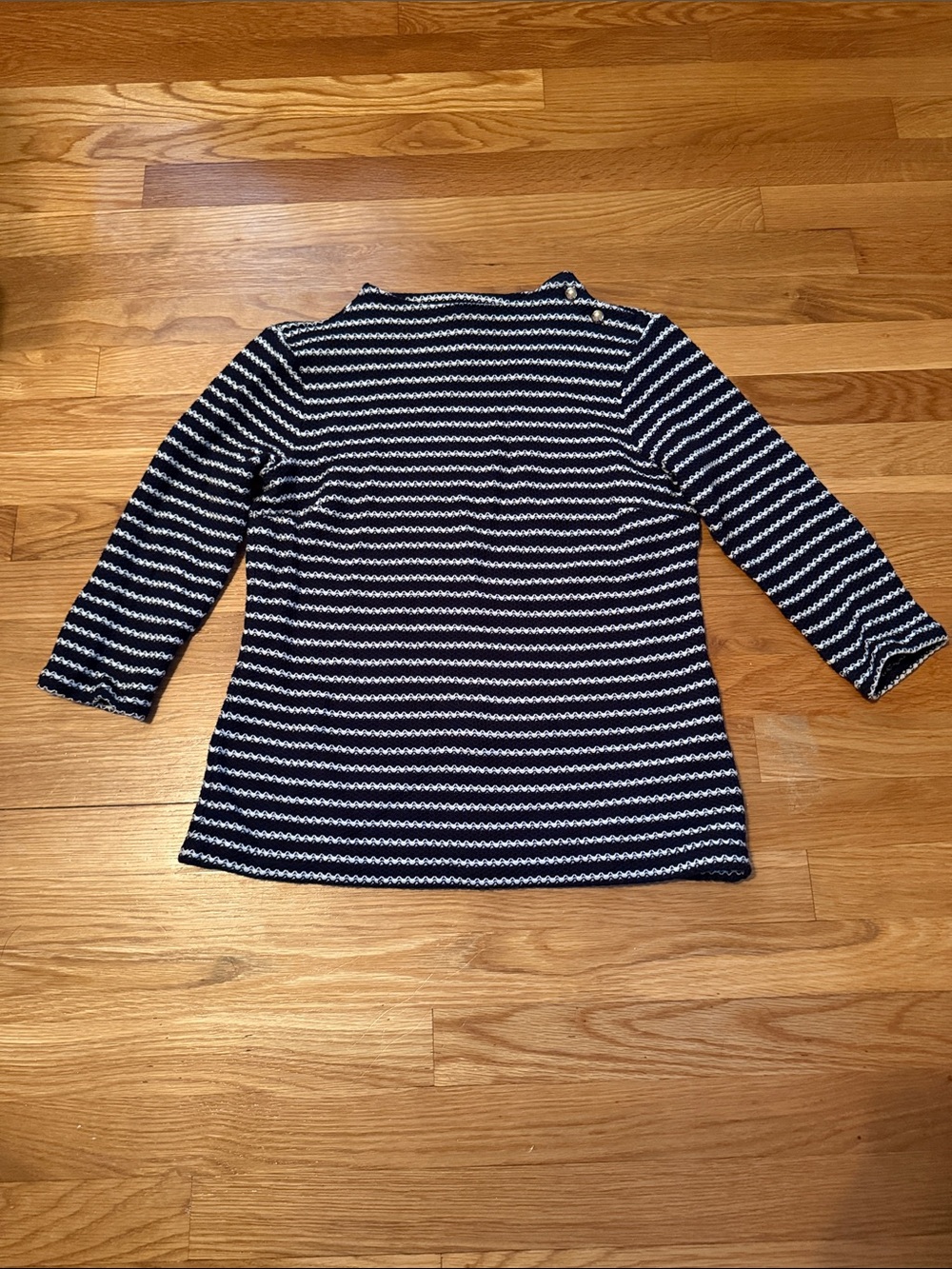Talbots Navy and White Striped Petite Sweater 100% cottonโ